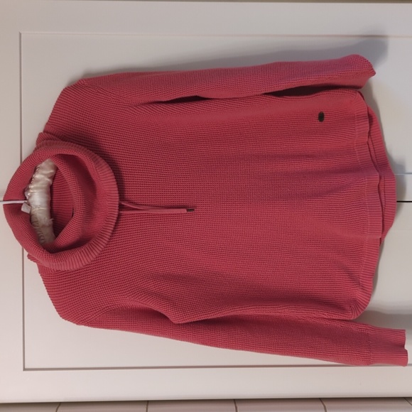 Lauren Ralph Lauren Pink Waffle Cowl Neck Sweater Size S - Picture 2 of 7